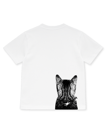 T-SHIRT WHITE - Smoking Cat